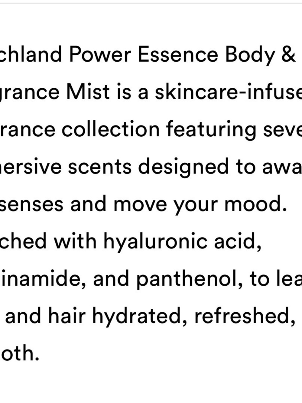 touchland Power Essence Hydrating Body & Hair Mist — Vanilla Velvet (Beige) - Picture 3 of 3